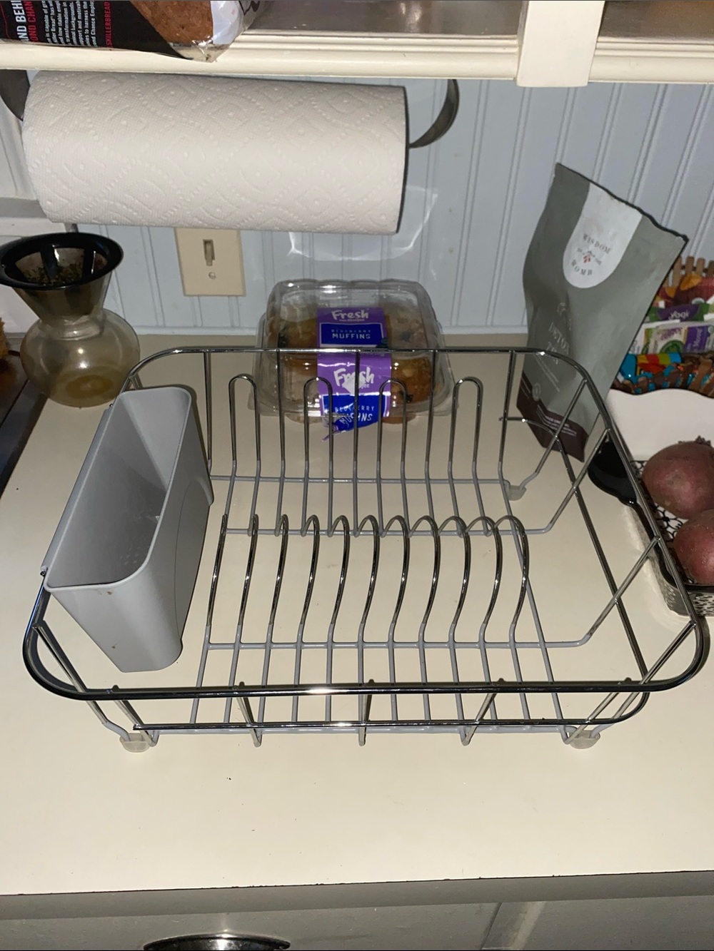 Dish Rack like new- silver/gray